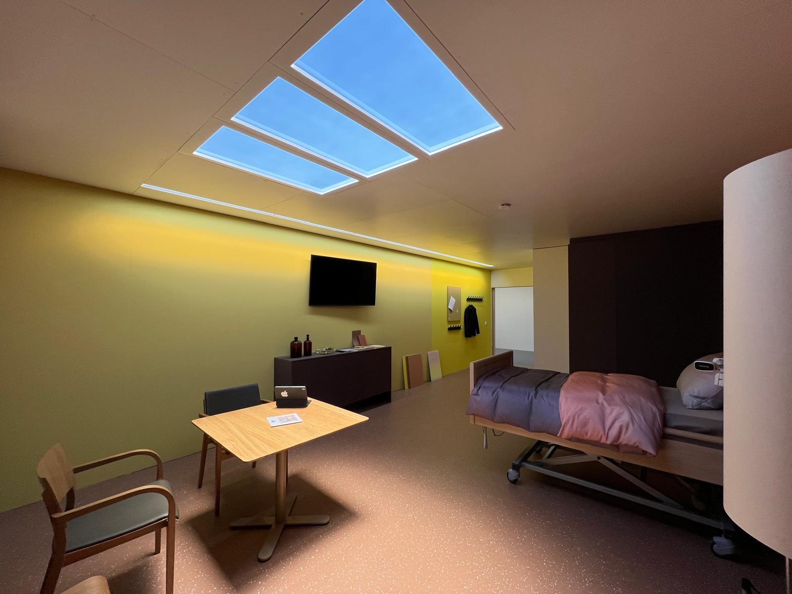 Chambre hôpital - lumière naturelle artificielle